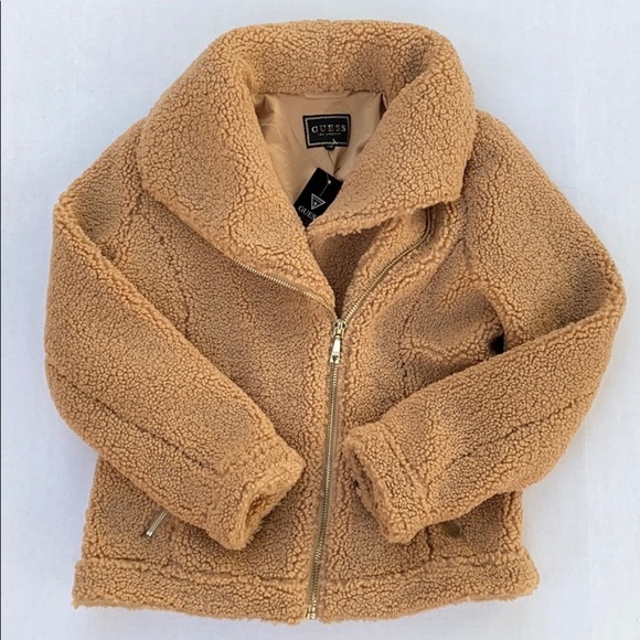 NEW GUESS Faux Fur Women's Jacket SZ M - Picture 6 of 9